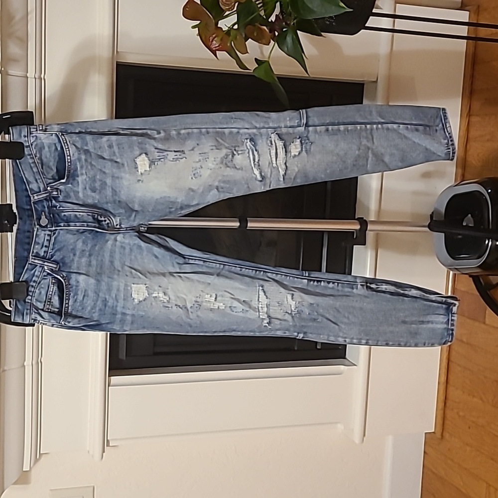 mnml  zipper bottom, distressed, button fly blue jeans size 31 100% Cotton 31x31